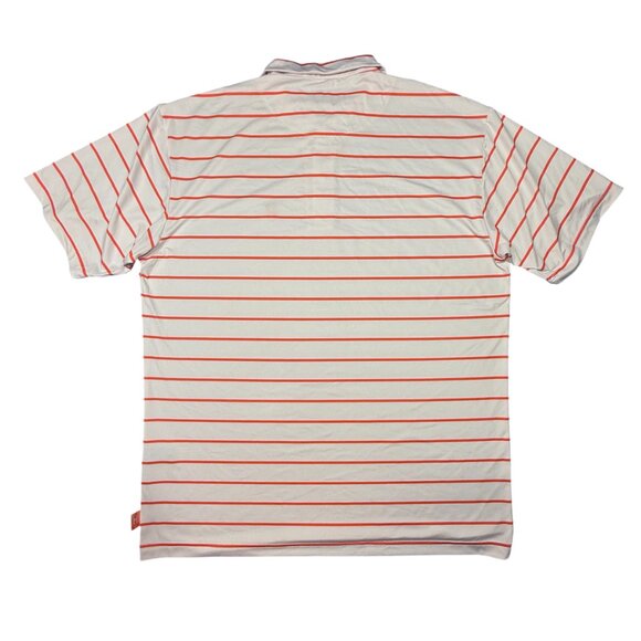 Heybo Outdoors - Mens Large Polo - White and Orange Strip - Picture 7 of 7